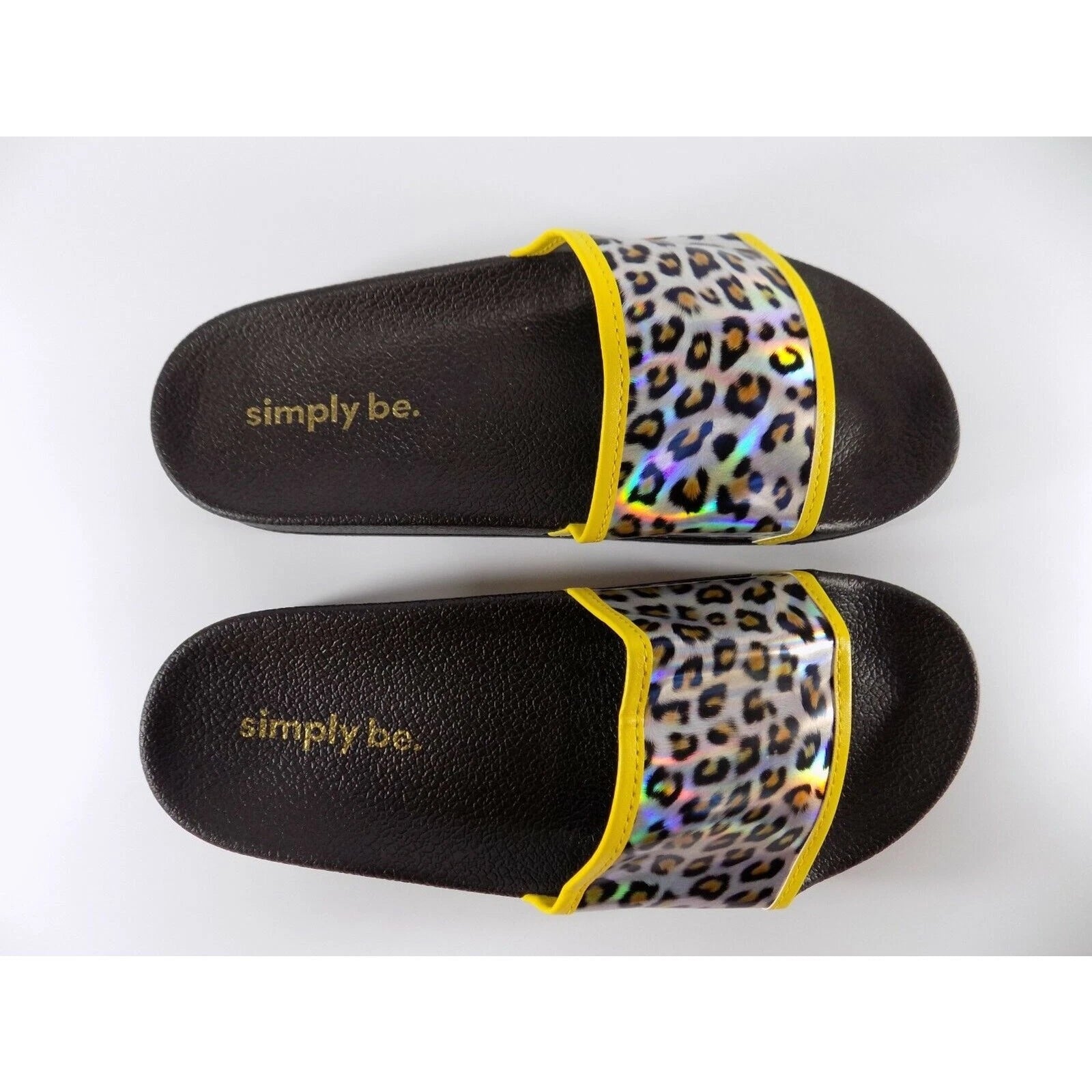 Wide Fit Sandals Flat Slide Size 5 Womens Animal Print Low Shoes Beach Holiday
