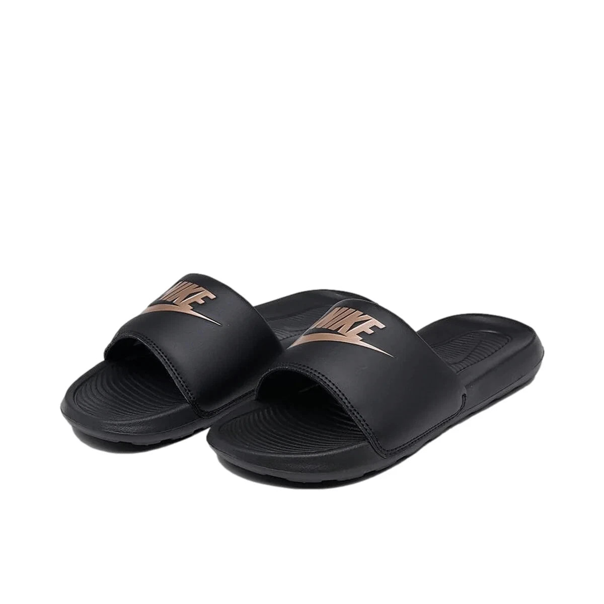 NIKE Victori One Slide Women's Black & Red Bronze Swoosh Sandals SZ 9, 10 New