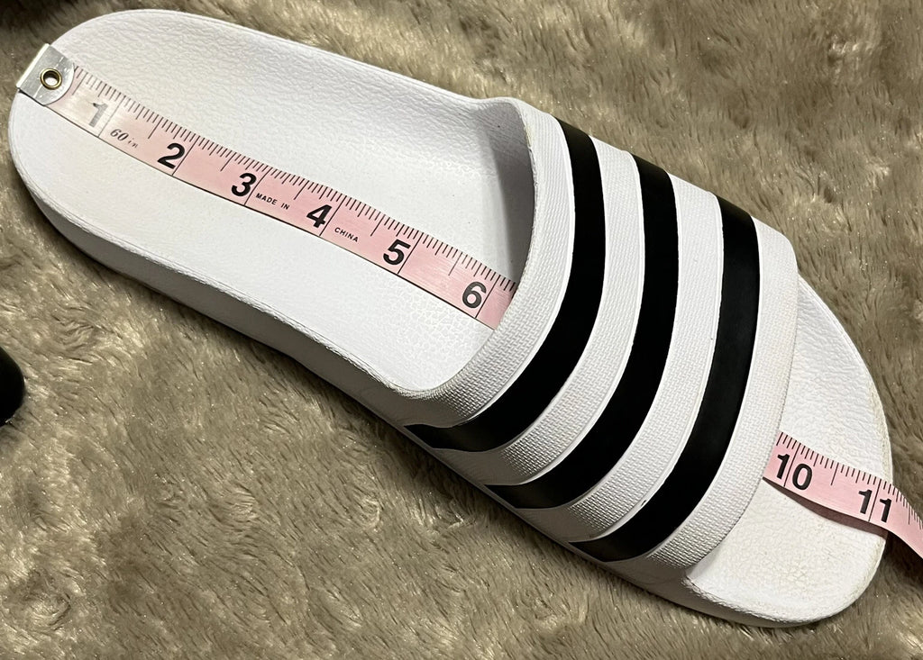 Adidas Adilette Aqua Slides Sandals White/Black Waterproof  - Womens Size 10 VGC