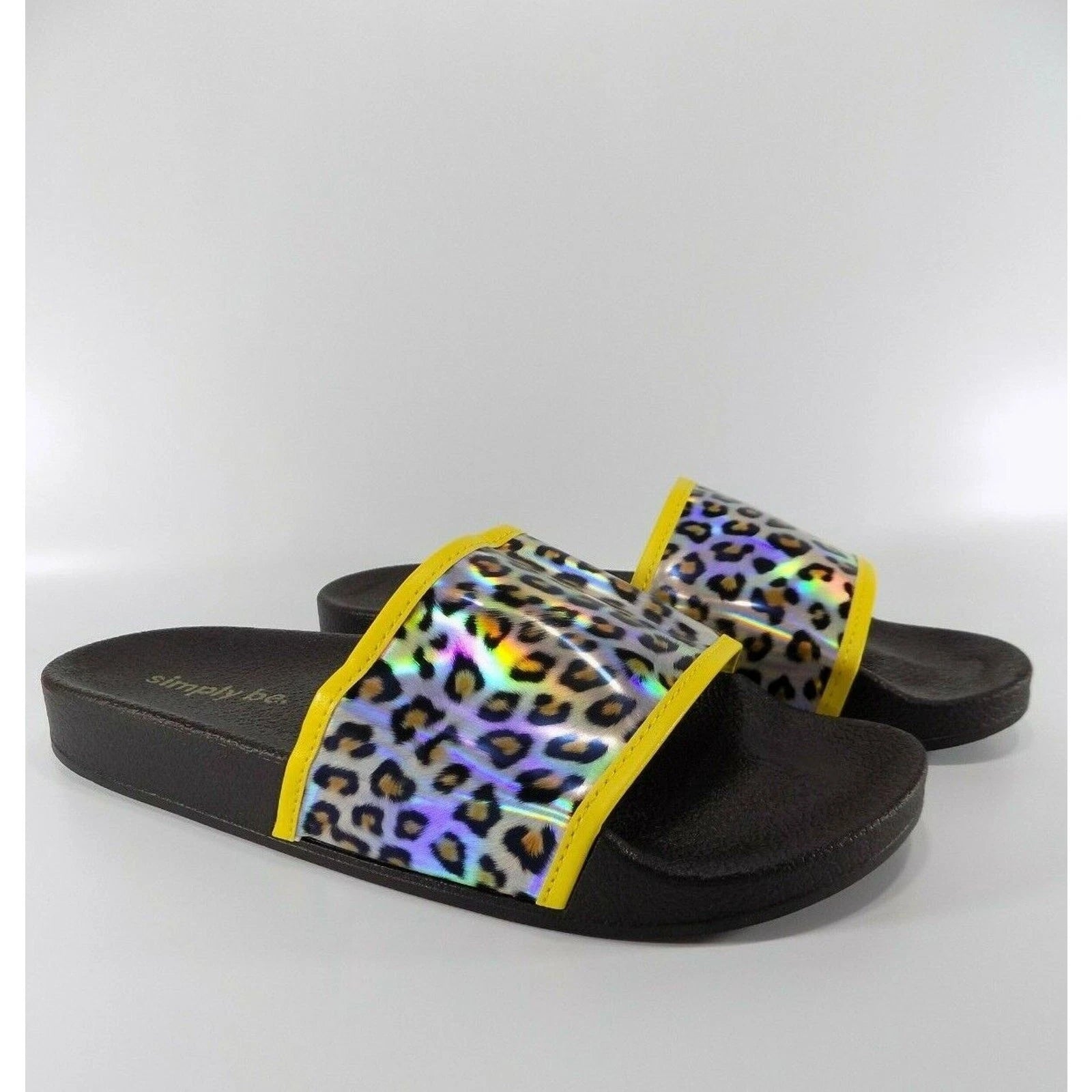 Wide Fit Sandals Flat Slide Size 5 Womens Animal Print Low Shoes Beach Holiday