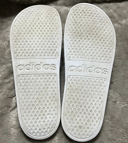 Adidas Adilette Aqua Slides Sandals White/Black Waterproof  - Womens Size 10 VGC