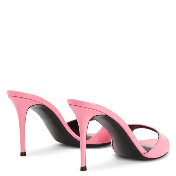 Women's High Heel Pointed Open Toe Mules Slides Sandals Dress Party Shoes Ladies