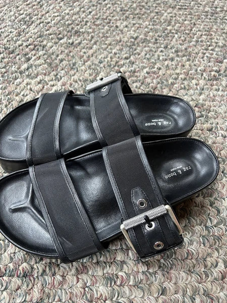 Rag & Bone Evin Mesh & Leather Black Platform Sandals Women’s Size 35