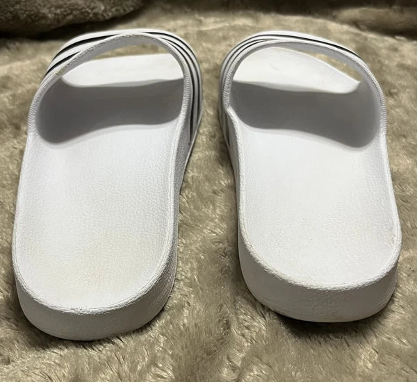 Adidas Adilette Aqua Slides Sandals White/Black Waterproof  - Womens Size 10 VGC