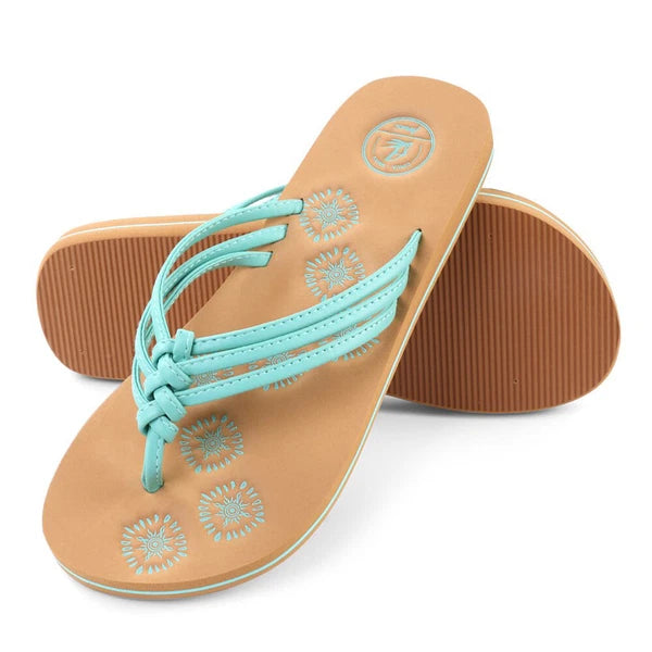 Aqua Women Anti-Slip Floral Flat Sandals Fashion Summer Beach Outdoor Flip Flop