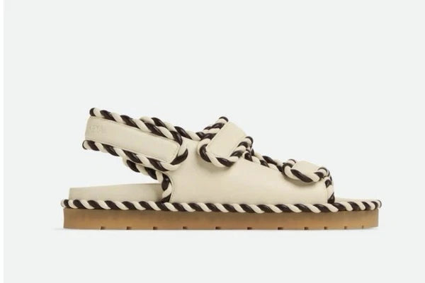 Women Bottega Veneta Sandals | Jack Flat Sandal String / Fondant