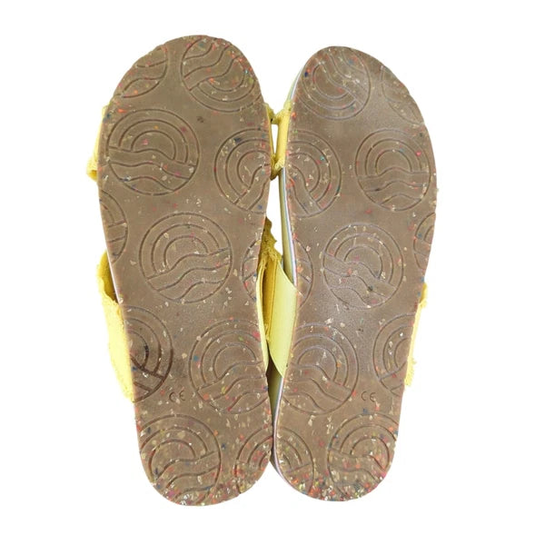 Vionic Panama Beach Malibu Yellow Fabric Crisscross Slide Sandals Women's US 10