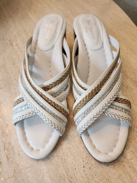 Eric Javits 10.5 N Cross Strap Block Heel Sandals Worn 1X