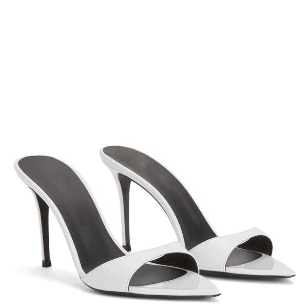 Women's High Heel Pointed Open Toe Mules Slides Sandals Dress Party Shoes Ladies
