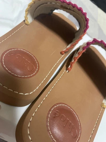 Chloe Sandals Logo Sandals Chloe WOODY SLIDES fashion women beach summer cute