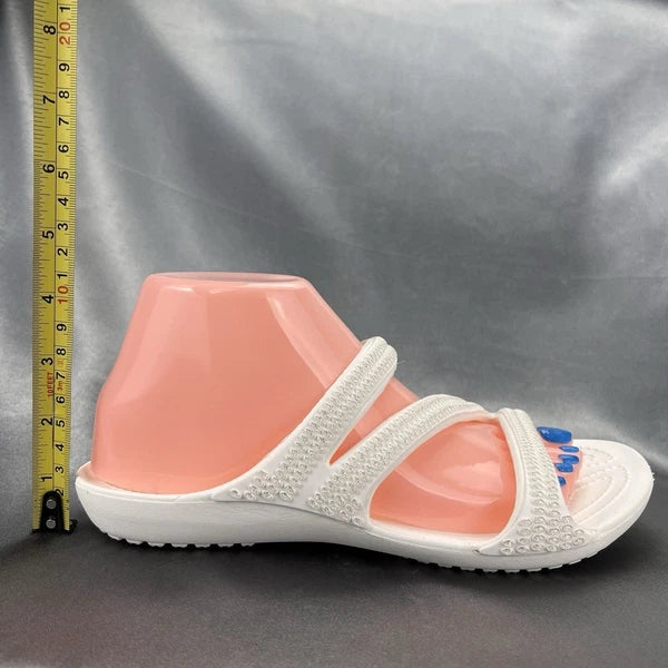Crocs Kadee II Strappy Sandals Women's 7 White Jewels Summer Slides 211350-100