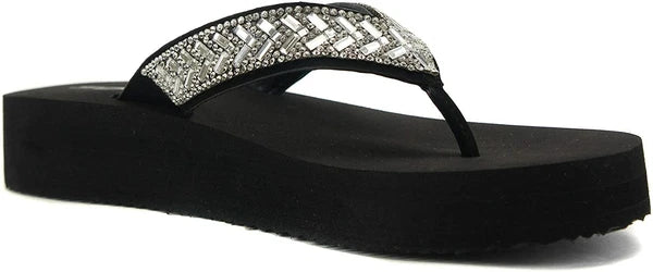 Women Flip Flop Sparkling Jewel Rhinestone Fashion Thong Sandals SODA LEROY-S