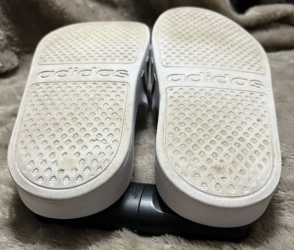 Adidas Adilette Aqua Slides Sandals White/Black Waterproof  - Womens Size 10 VGC