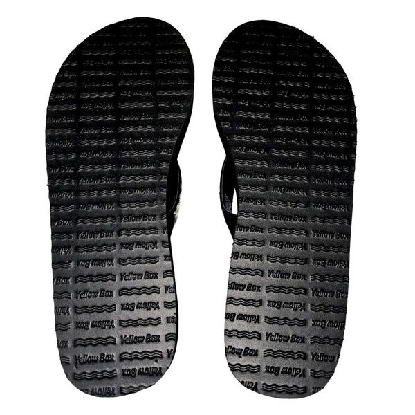 Yellow Box Flip Flops Womens 6.5 Black Clear Rhinestone Wedge Sandals Scalia