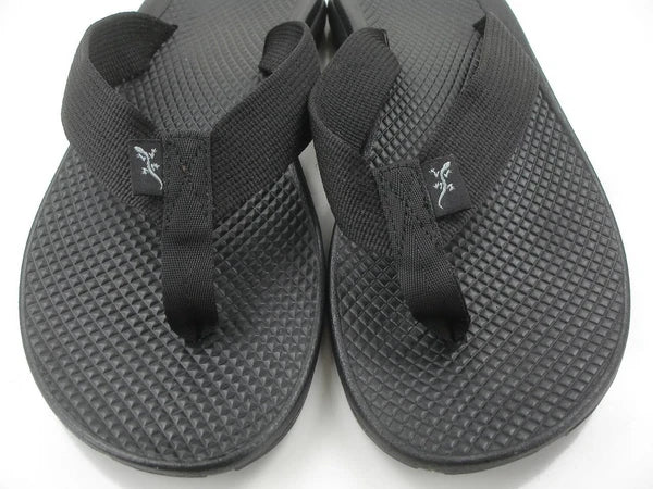 Women's sz 6 M Chaco Classic Flip Slip Slide Sandals Flat Solid Black Flat Thong