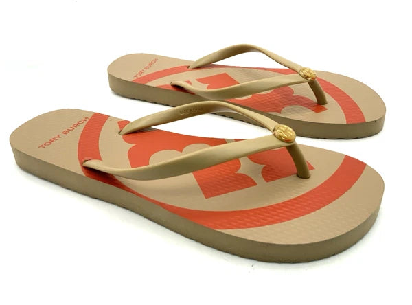 Tory Burch Reva Sandal Women's Size 8 Thong Slide Flip Flop Red-Lobster Shoe