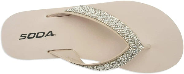 Women Flip Flop Sparkling Jewel Rhinestone Fashion Thong Sandals SODA LEROY-S