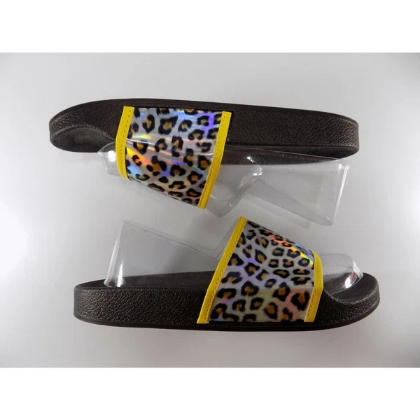 Wide Fit Sandals Flat Slide Size 5 Womens Animal Print Low Shoes Beach Holiday