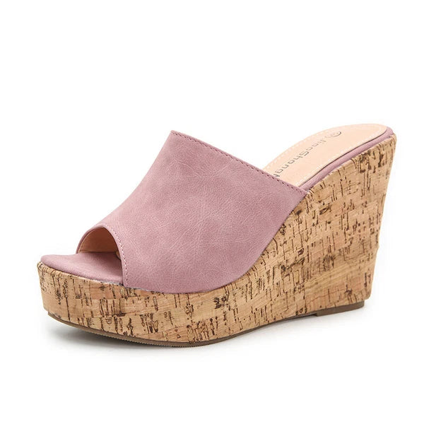 Women's High Wedge Heel Platform Mules Open Toe Sandals Slingbacks Slipper Slide