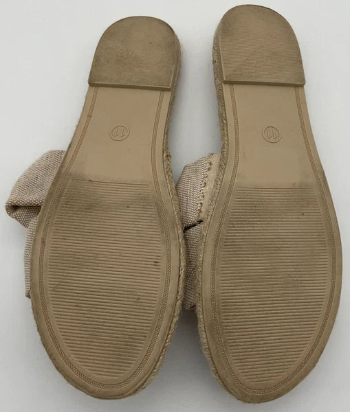 A.New.Day Miriam Double Knotted Natural Hemp-Style Espadrille Slide Sz 11