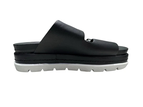 J Slides NYC Black Platform Double Strap Slide Sandals Womens Size 6M