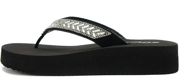 Women Flip Flop Sparkling Jewel Rhinestone Fashion Thong Sandals SODA LEROY-S
