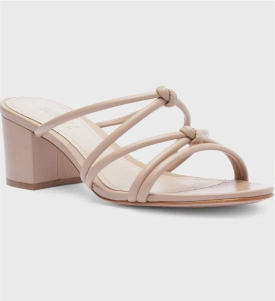 Schutz Princey Strappy Block Heel Slide Sandals Leather Size 9