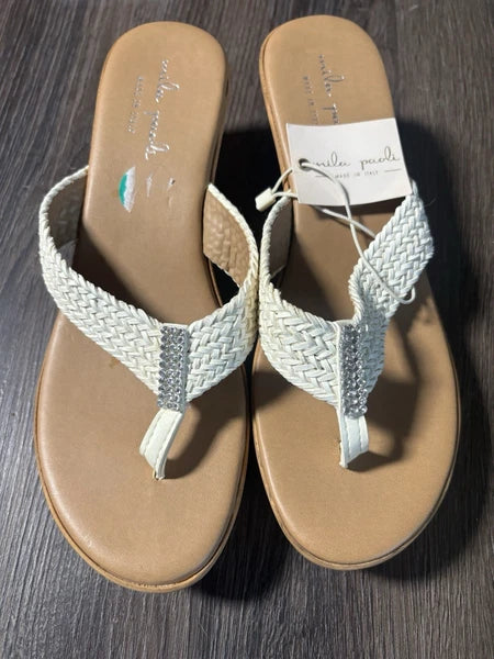 Women’s Italian Mila Paoli Fashion Flip Flops Size 8