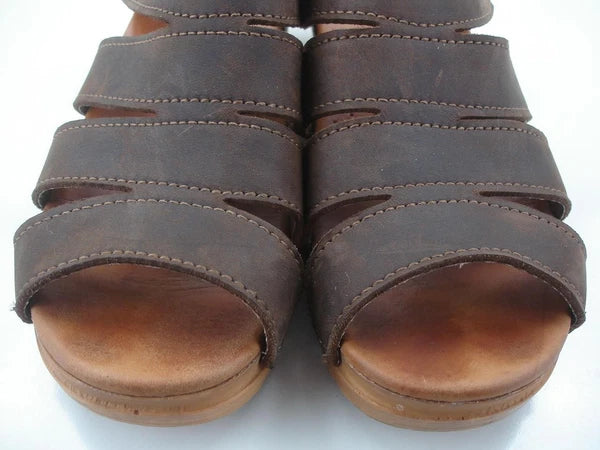 Womens 11.5 12 42 Dansko Sanita Monika Brown Leather Sandals Slide Clogs Denmark