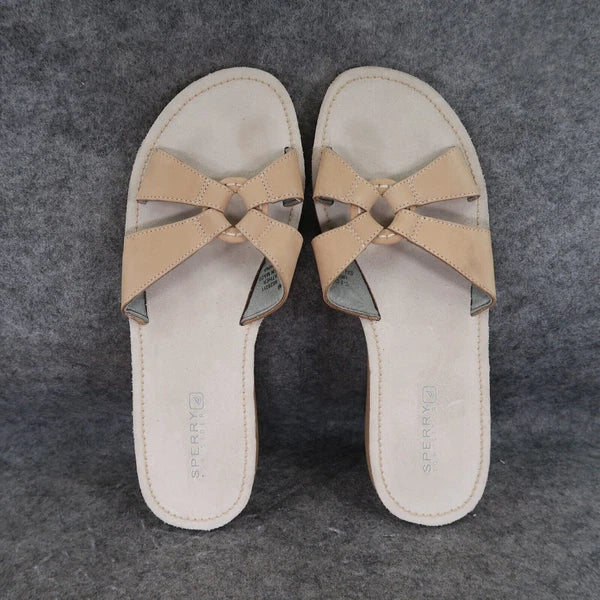 Sperry Shoes Womens 9 Slide Sandals Leather Slip On Fashion Comfort Top Sider