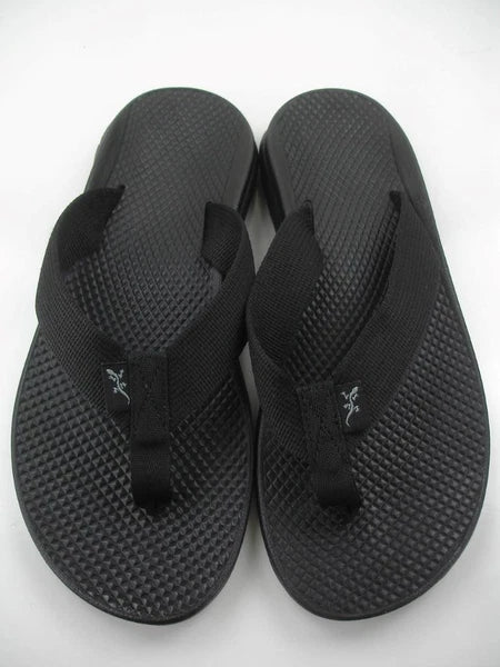 Women's sz 6 M Chaco Classic Flip Slip Slide Sandals Flat Solid Black Flat Thong