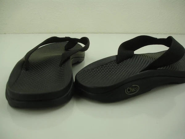 Women's sz 6 M Chaco Classic Flip Slip Slide Sandals Flat Solid Black Flat Thong