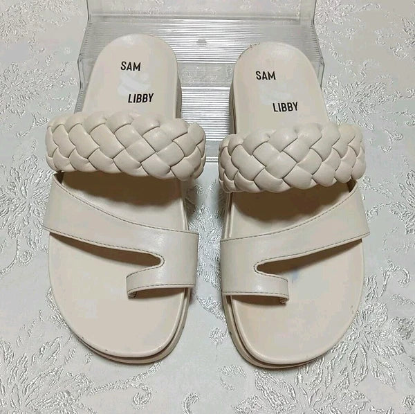 Sam & Libby Women's Braided Footbed Sandals Size 9.5