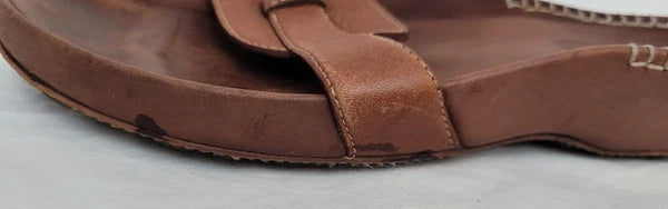 Timberland Womens Slide Sandals Brown Leather Smart Comfort System Size 10 M