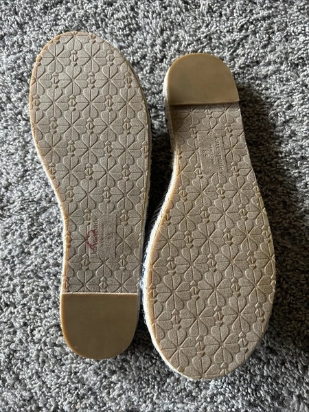 Womens Kate Spade Saltie Shore Sandal Slide Style Canvas Leather US 8.5 eu 39