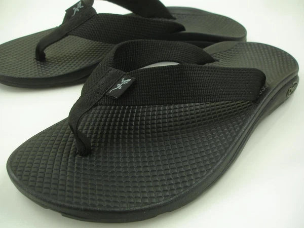 Women's sz 6 M Chaco Classic Flip Slip Slide Sandals Flat Solid Black Flat Thong