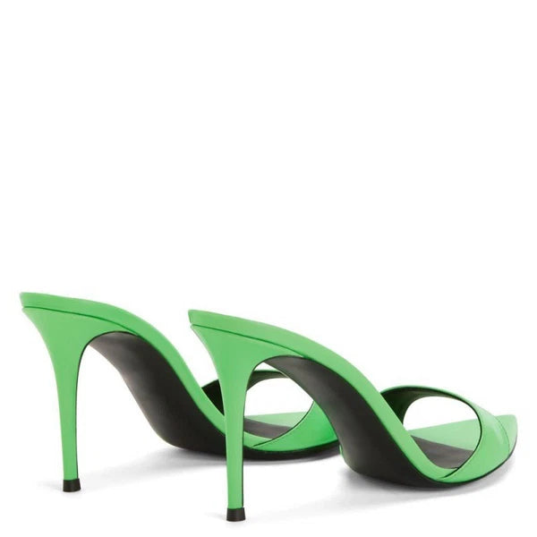 Women's High Heel Pointed Open Toe Mules Slides Sandals Dress Party Shoes Ladies